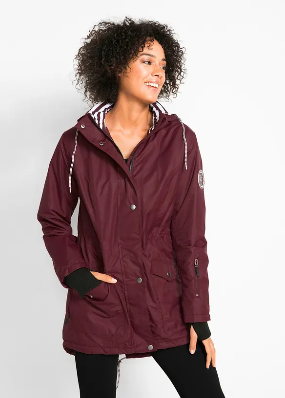 wasserdichte Funktions-Übergangsjacke in rot von vorne (im Anschnitt) - bonprix