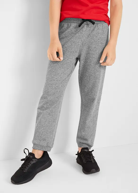 Jogginghose mit Baumwolle (2er Pack) in schwarz von vorne - bonprix