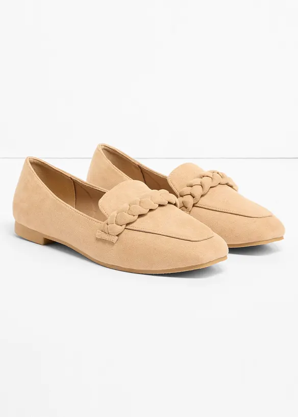 Loafer mit Flechtdetails in braun - bonprix