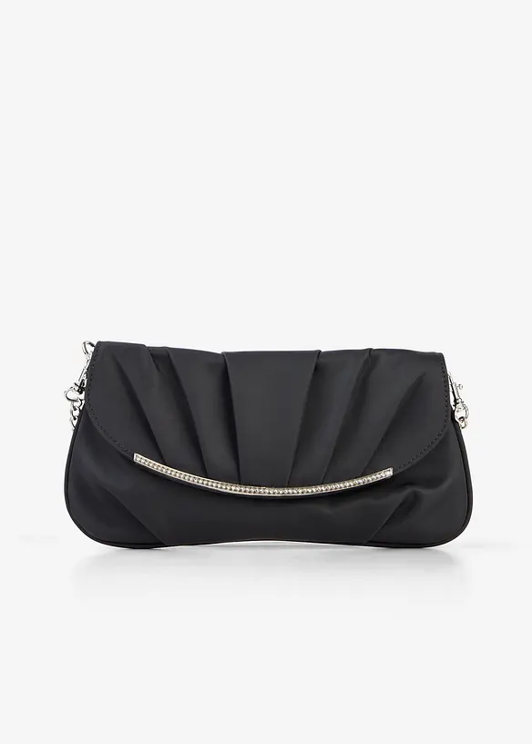 Clutch mit Strassverzierung in schwarz von vorne - bonprix