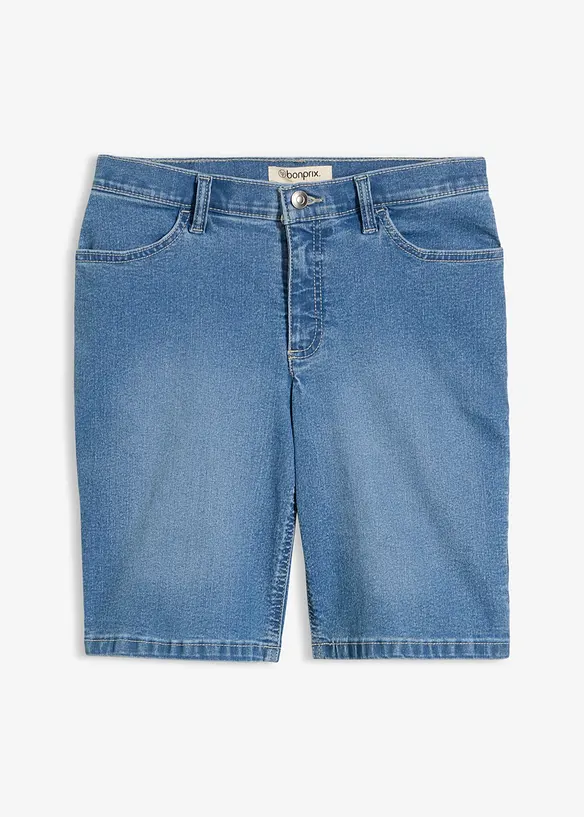Jeans-Bermuda Mid Waist in blau von vorne - bonprix