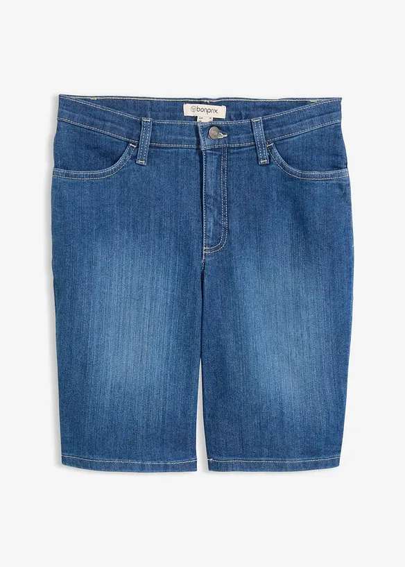 Jeans-Bermuda Mid Waist in blau von vorne - bonprix