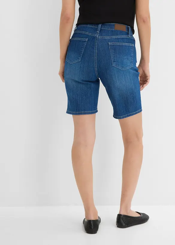 Jeans-Bermuda Mid Waist in blau von hinten - bonprix