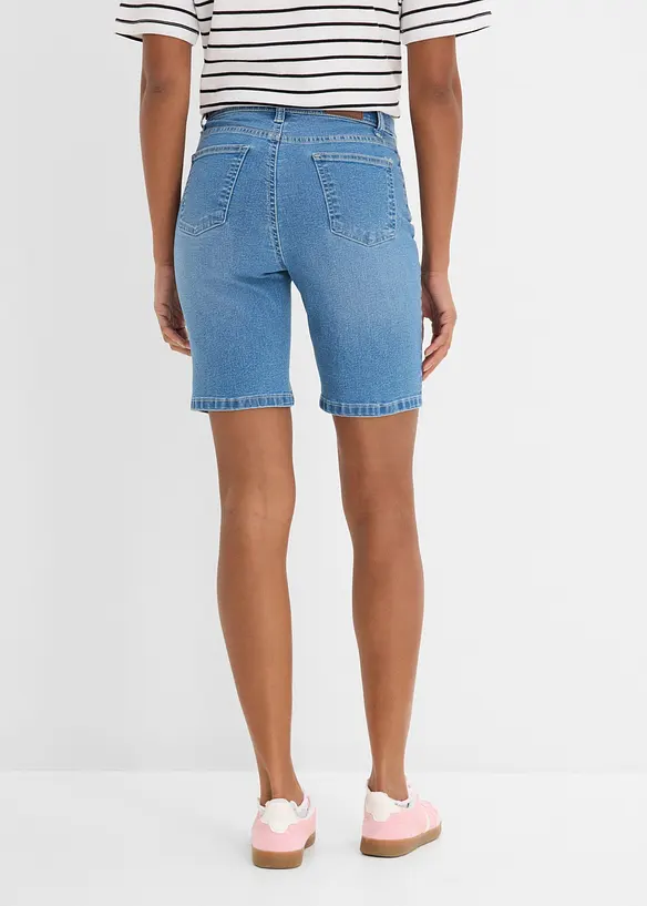 Jeans-Bermuda Mid Waist in blau von hinten - bonprix