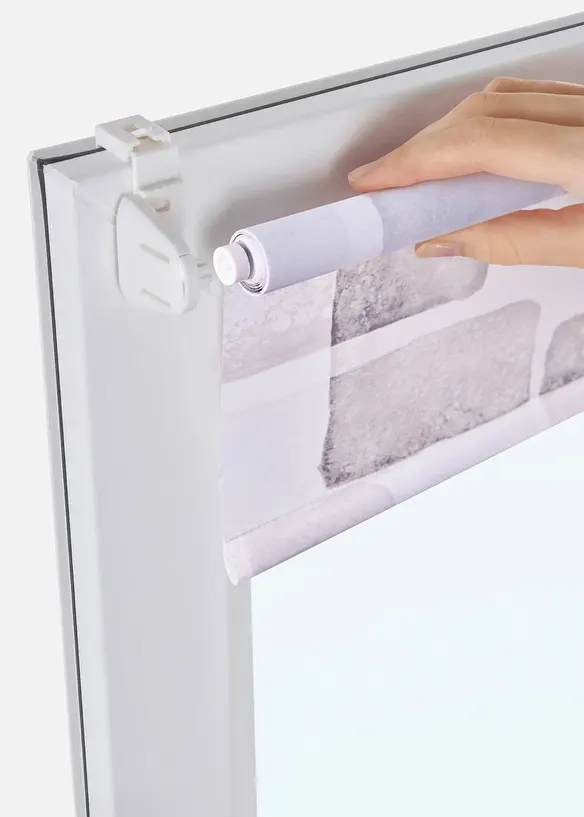Sichtschutzrollo mit Druck in weiß - bonprix