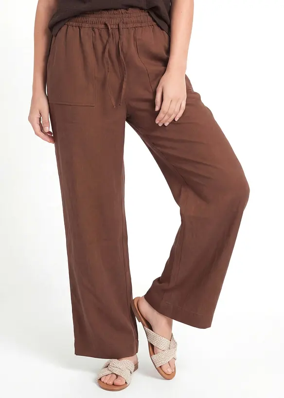 Culotte aus fließendem Lyocell-Mix in braun von vorne - bonprix