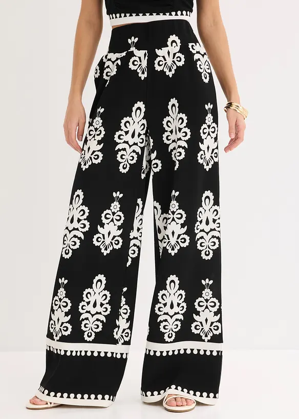 High-Waist Jersey-Hose in schwarz von vorne - bonprix High-Waist Jersey-Hose in schwarz von vorne - bonprix