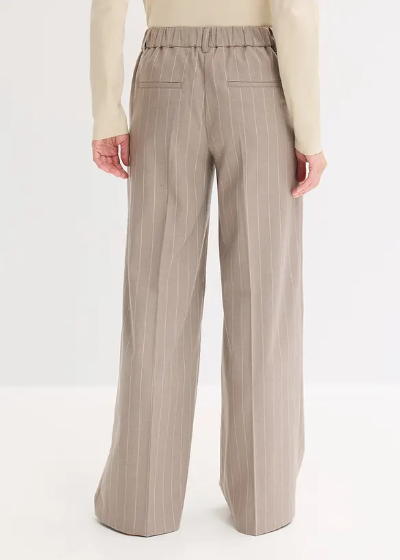 Nadelstreifen Marlenehose aus softem Viskose-Mix in braun von hinten - bonprix Nadelstreifen Marlenehose aus softem Viskose-Mix in braun von hinten - bonprix
