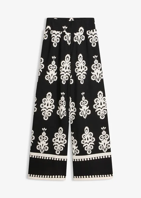 High-Waist Jersey-Hose in schwarz von vorne - bonprix High-Waist Jersey-Hose in schwarz von vorne - bonprix