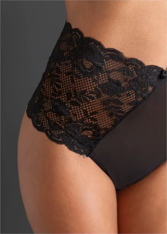 High Waist String ouvert mit abnehmbarer Kette in schwarz (Detailaufnahme) - bonprix