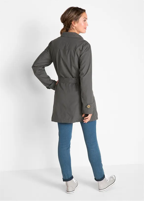Trenchcoat in grau von hinten (Totalaufnahme) - bonprix