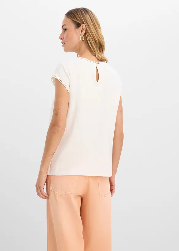 Shirt aus Baumwolle in weiß von hinten (im Anschnitt) - bonprix