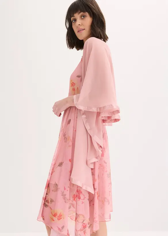 Stola mit feinem Satindetail in rosa von vorne (im Anschnitt) - bonprix