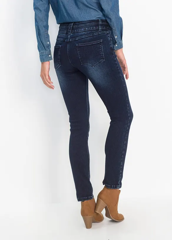 Slim-Jeans High Waist, Shaping-Ultra-Soft in blau von hinten - bonprix