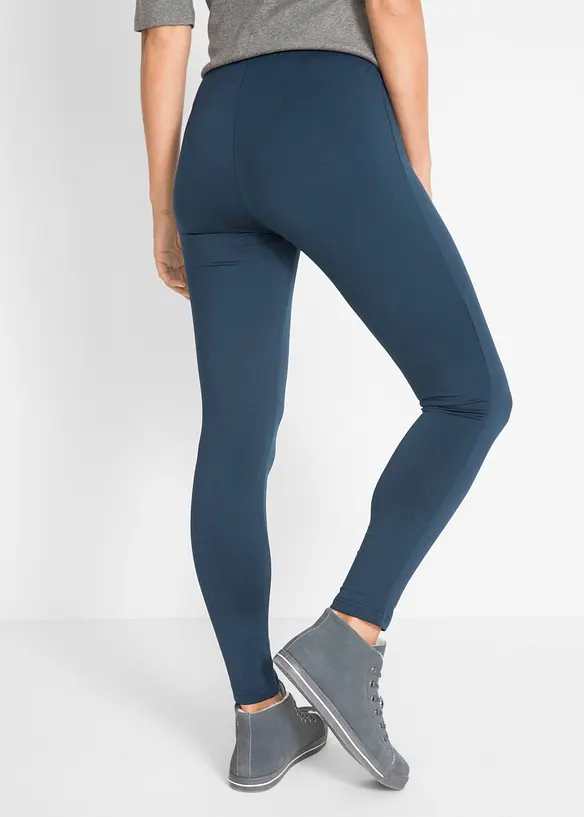 Thermo-Leggings mit Bequembund in blau von hinten - bonprix