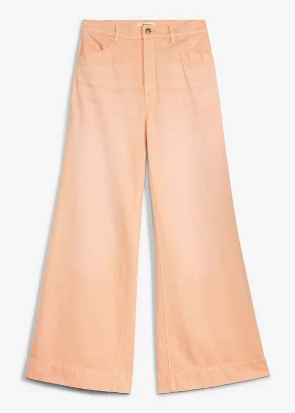 Wide-Leg-Jeans High Waist in orange von vorne - bonprix