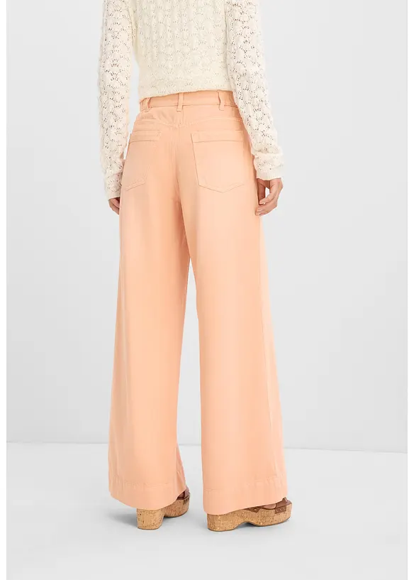 Wide-Leg-Jeans High Waist in orange von hinten - bonprix