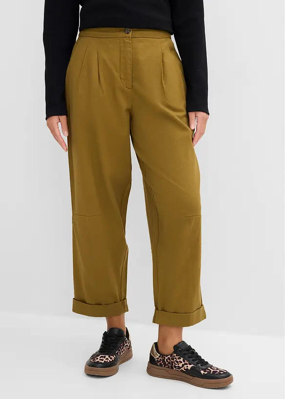 Ballon Hose aus reiner Baumwolle in grün von vorne - bonprix Ballon Hose aus reiner Baumwolle in grün von vorne - bonprix