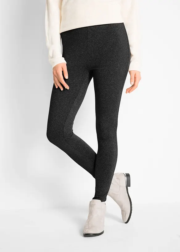 Thermo-Leggings mit Bequembund in schwarz von vorne - bonprix