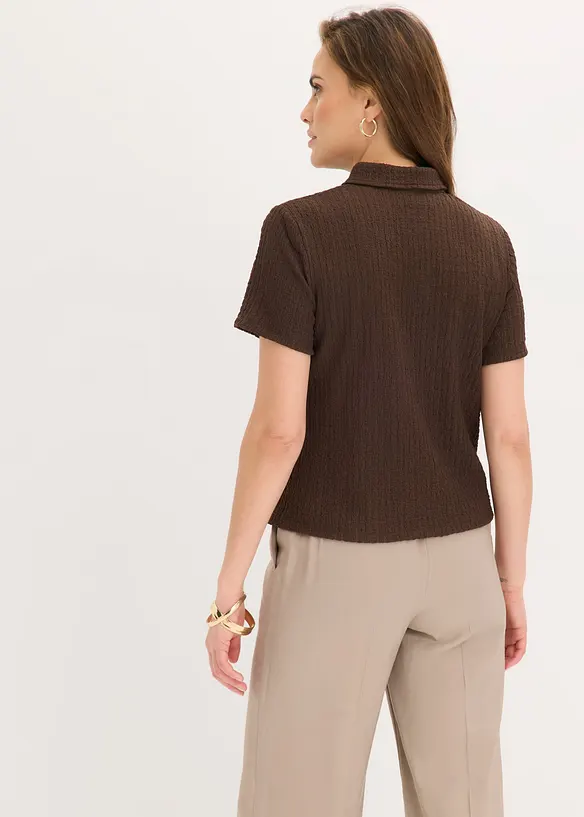Shirtbluse mit Struktur in braun von hinten (im Anschnitt) - bonprix