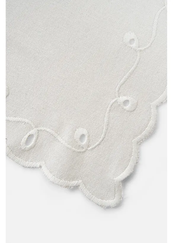 Tischset aus Bio Baumwolle mit Stickerei (2er Pack) in weiß (Detailaufnahme) - bonprix