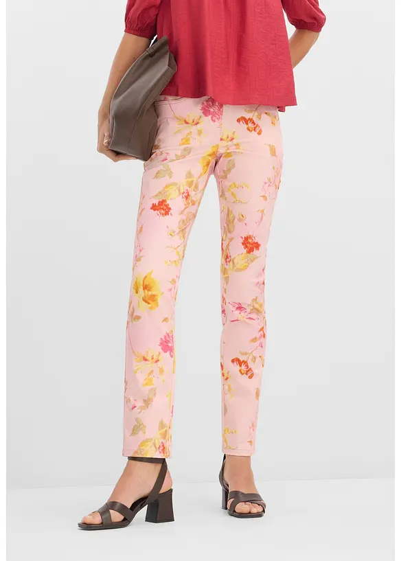 Stretch-Hose mit Blüten Print in rosa von vorne - bonprix Stretch-Hose mit Blüten Print in rosa von vorne - bonprix