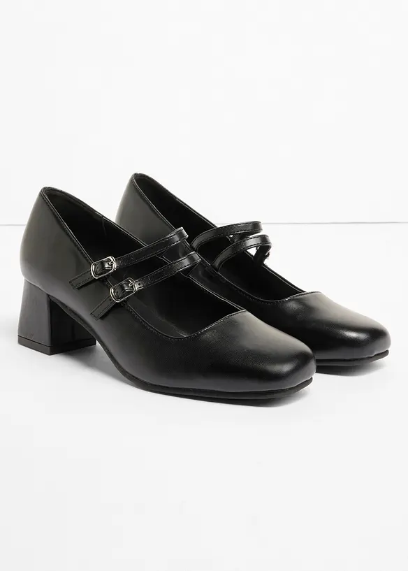 Spangenpumps mit Riemchen in schwarz - bonprix