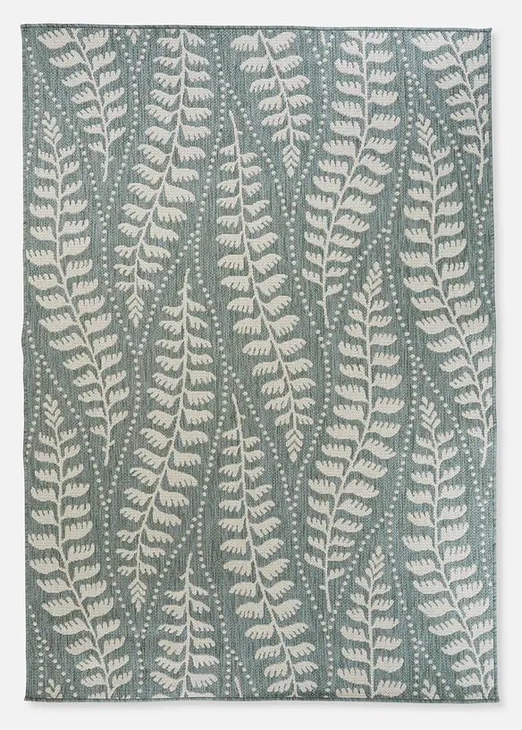 In-und Outdoor Teppich mit floraler Musterung in blau von vorne - bonprix