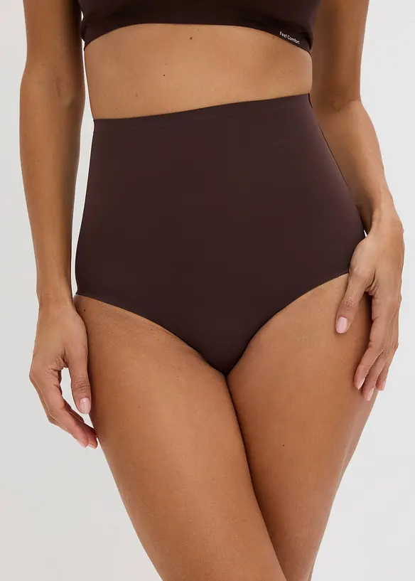 Nahtlose Medium Shape Panty (3er Pack) in braun von vorne - bonprix