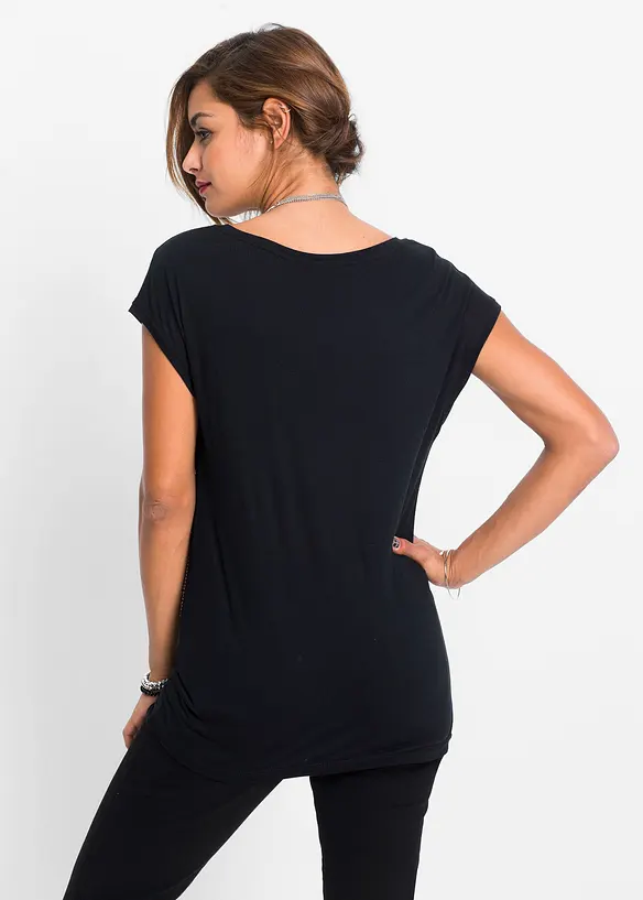 Shirt aus softer Viskose in schwarz von hinten (im Anschnitt) - bonprix Shirt aus softer Viskose in schwarz von hinten (im Anschnitt) - bonprix