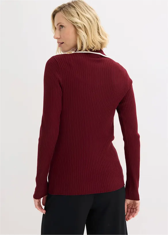 Smart Cardigan in rot von hinten (im Anschnitt) - bonprix