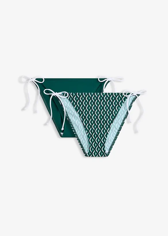 Bikinihose (2er Pack) in grün von vorne - bonprix