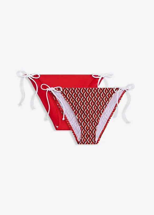 Bikinihose (2er Pack) in rot von vorne - bonprix