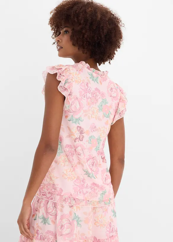 Shirtbluse aus softem Mesh in rosa von hinten (im Anschnitt) - bonprix Shirtbluse aus softem Mesh in rosa von hinten (im Anschnitt) - bonprix