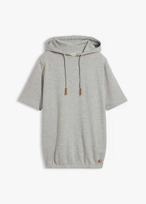 Halbarm-Hoodie aus Baumwoll-Mix in grau von vorne - bonprix Halbarm-Hoodie aus Baumwoll-Mix in grau von vorne - bonprix