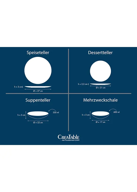 CreaTable Geschirr-Set (16-tlg. Set) in bunt (Detailaufnahme) - bonprix