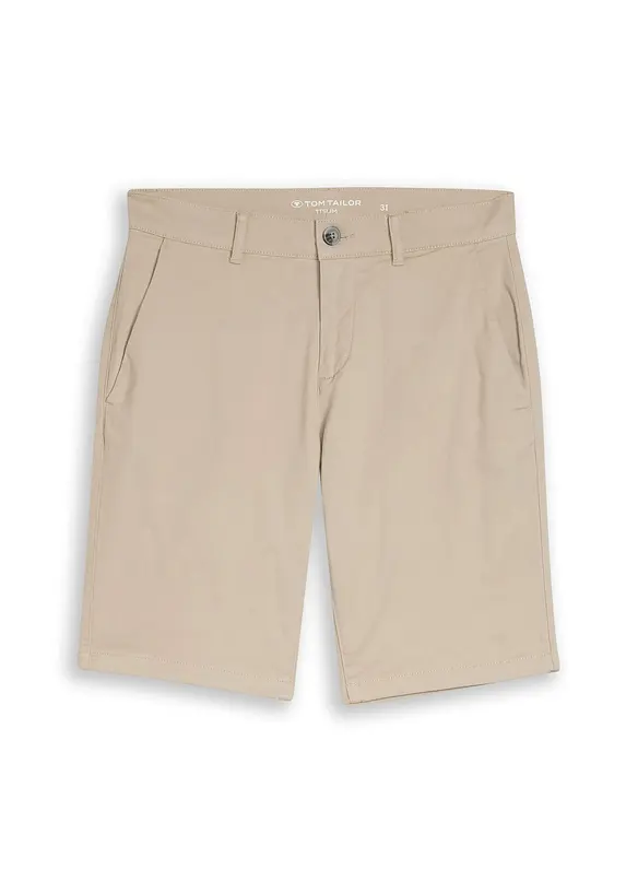 Tom Tailor Stretch-Bermuda in beige von vorne - Tom Tailor