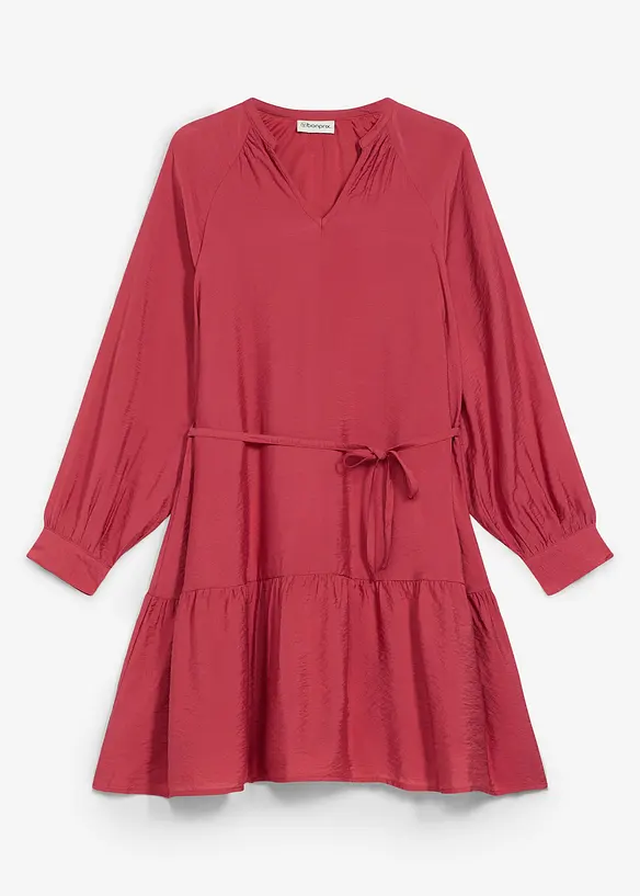 Tunika-Kleid aus softem Viskose-Mix	 in rot von vorne - bonprix