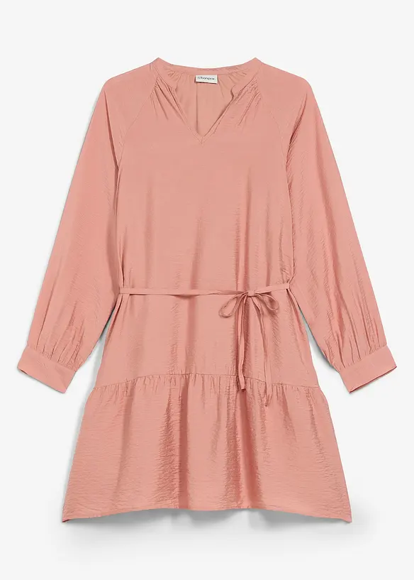 Tunika-Kleid aus softem Viskose-Mix	 in rosa von vorne - bonprix