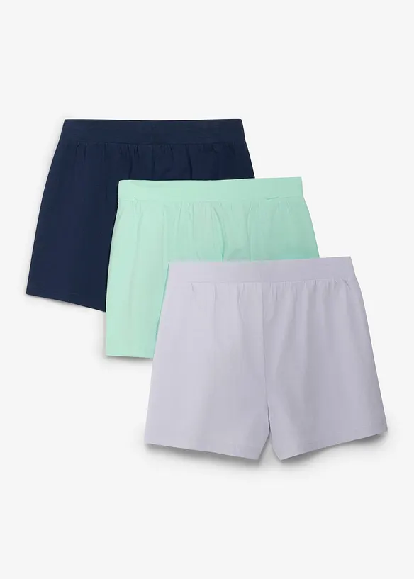 Jersey-Shorts (3er Pack) aus reiner Bio-Baumwolle in lila von hinten - bonprix