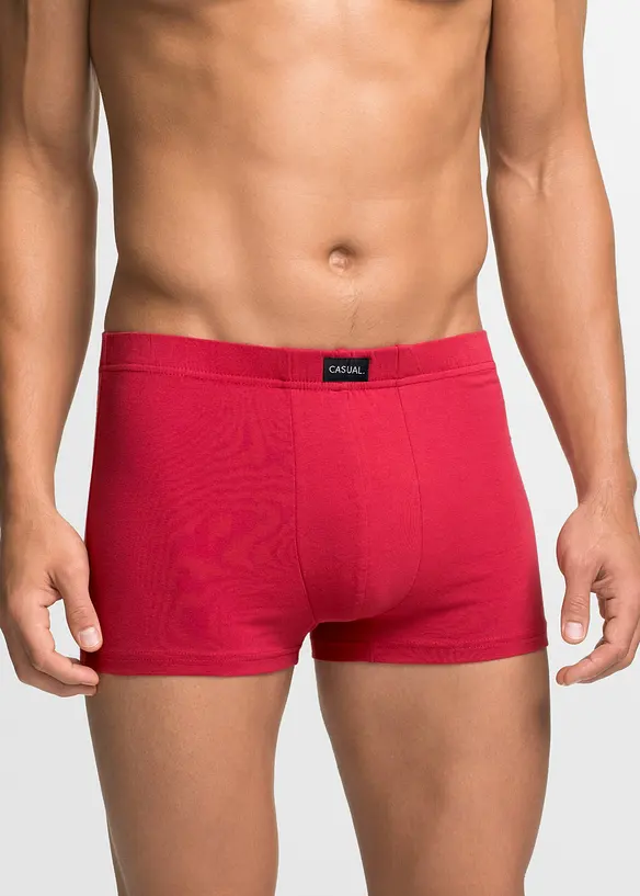 Boxershorts eng mit Baumwolle (3er Pack) in rot von vorne - bonprix