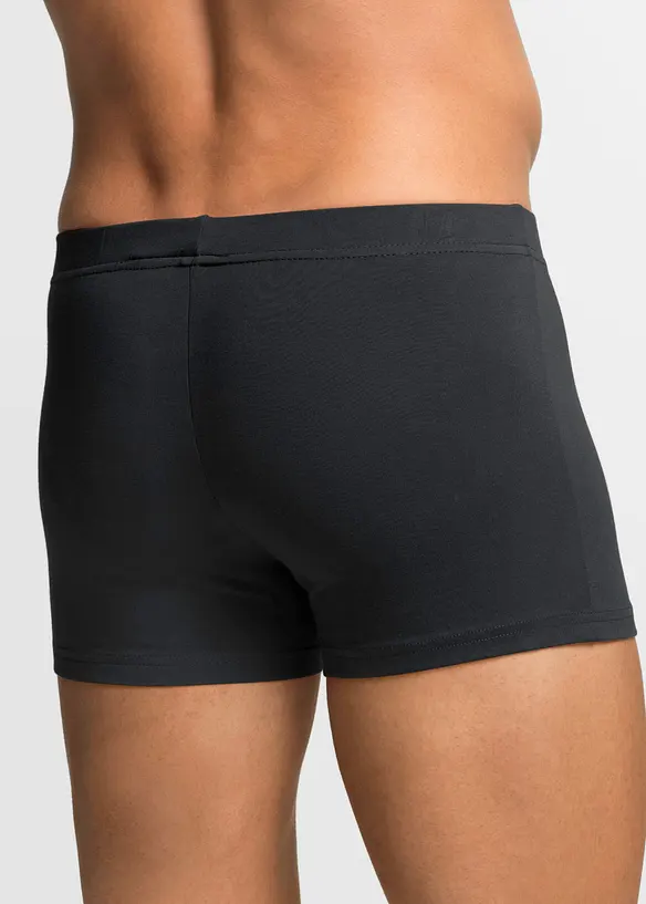 Boxershorts eng mit Baumwolle (3er Pack) in schwarz von hinten - bonprix