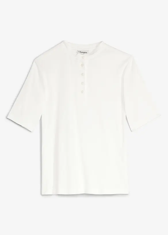 Rippshirt aus reiner Bio-Baumwolle in weiß von vorne - bonprix Rippshirt aus reiner Bio-Baumwolle in weiß von vorne - bonprix