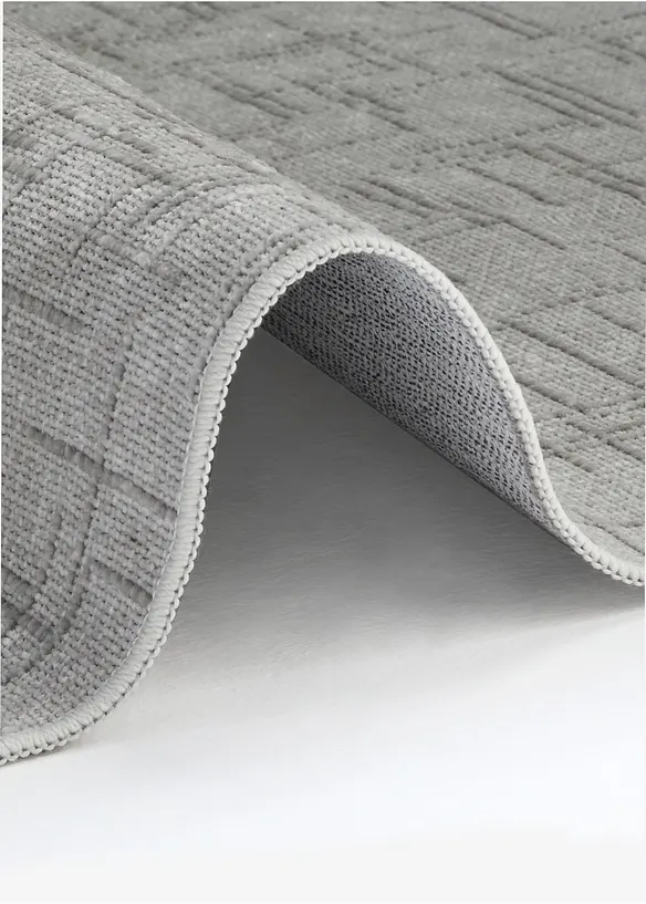 Waschbarer Teppich mit dezenter Musterung in grau (Detailaufnahme) - bonprix