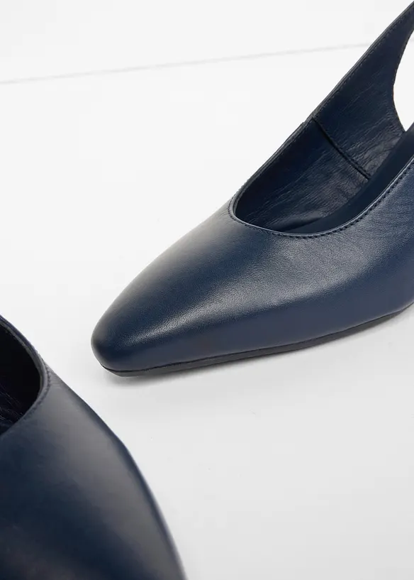 Slingpumps aus Leder in blau - bonprix