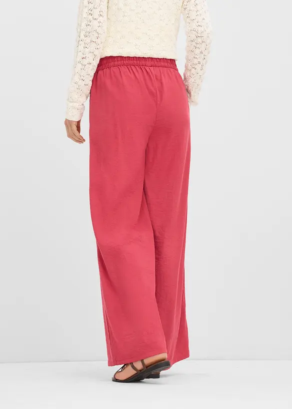 Palazzo-Hose aus Viskose-Mix in rot von hinten - bonprix