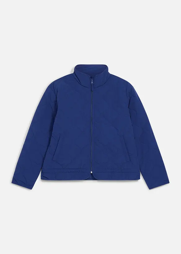 Steppjacke mit leichter Wattierung in blau von vorne - bonprix