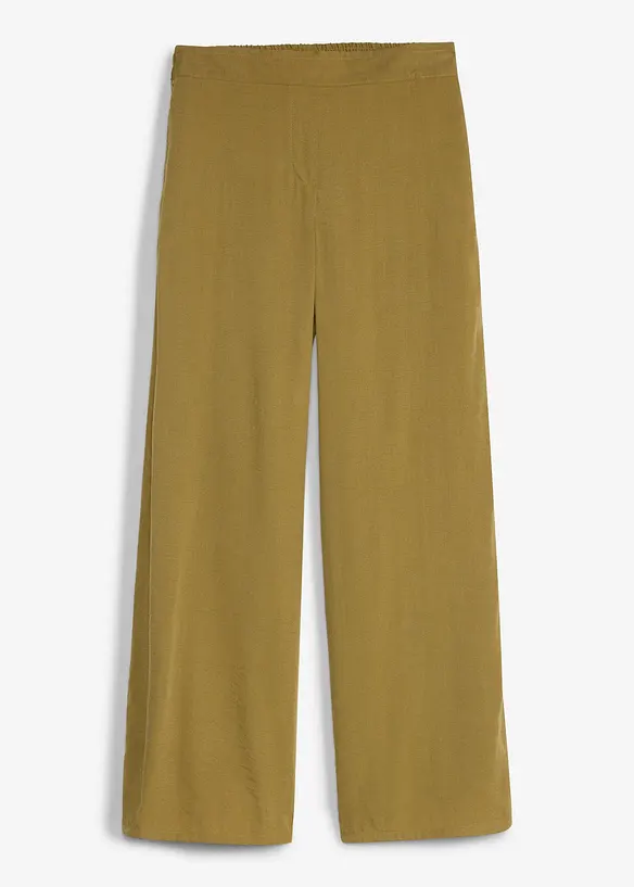 Palazzo-Hose aus Viskose-Mix in grün von vorne - bonprix