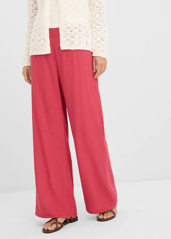 Palazzo-Hose aus Viskose-Mix in rot von vorne - bonprix
