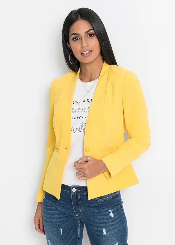 Blazer in gelb von vorne (im Anschnitt) - bonprix